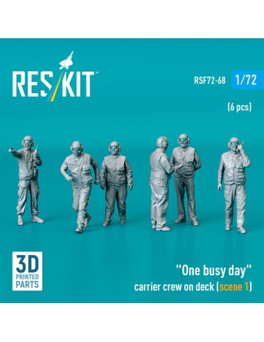 One busy day carrier crew on deck (scene 1) (6 pcs) (3D Printed) 