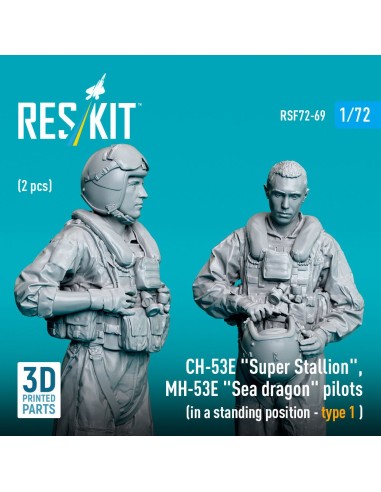 CH-53E Super Stallion, MH-53E Sea dragon pilots (in a standing position - type 1) (2 pcs) (3D Printed) 