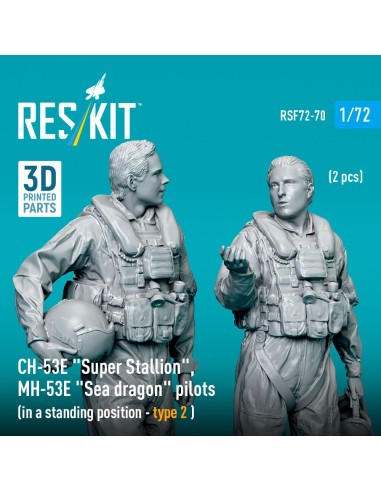 CH-53E Super Stallion, MH-53E Sea dragon pilots (in a standing position - type 2) (2 pcs) (3D Printed) 