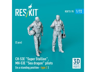 CH-53E Super Stallion, MH-53E Sea dragon pilots (in a standing position - type 2) (2 pcs) (3D Printed) 