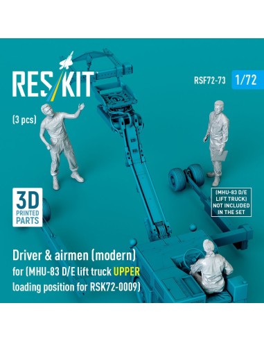 Driver & airmen (modern) (3 pcs) (MHU-83 D/E lift truck UPPER loading position for RSK72-0009) (3D Printed) 