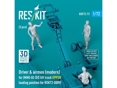Driver & airmen (modern) (3 pcs) (MHU-83 D/E lift truck UPPER loading position for RSK72-0009) (3D Printed) 
