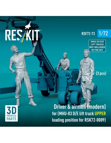 Driver & airmen (modern) (3 pcs) (MHU-83 D/E lift truck UPPER loading position for RSK72-0009) (3D Printed) 