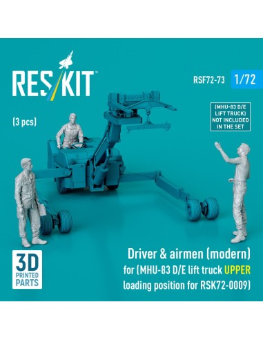 Driver & airmen (modern) (3 pcs) (MHU-83 D/E lift truck UPPER loading position for RSK72-0009) (3D Printed) 