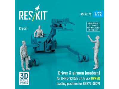 Driver & airmen (modern) (3 pcs) (MHU-83 D/E lift truck UPPER loading position for RSK72-0009) (3D Printed) 
