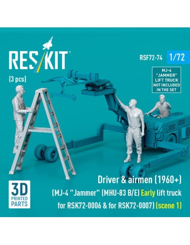 Driver & airmen (1960+) (3 pcs) (MJ-4 Jammer (MHU-83 B/E) Early lift truck for RSK72-0006 & for RSK72-0007) (scene 1) (3D Printe