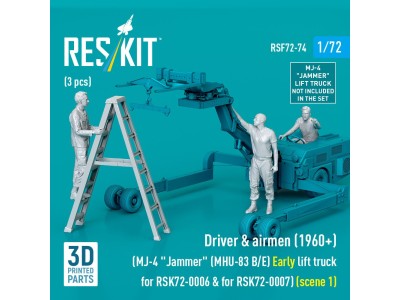 Driver & airmen (1960+) (3 pcs) (MJ-4 Jammer (MHU-83 B/E) Early lift truck for RSK72-0006 & for RSK72-0007) (scene 1) (3D Printe