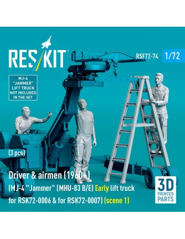Driver & airmen (1960+) (3 pcs) (MJ-4 Jammer (MHU-83 B/E) Early lift truck for RSK72-0006 & for RSK72-0007) (scene 1) (3D Printe