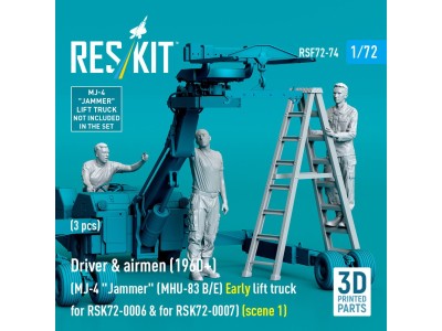 Driver & airmen (1960+) (3 pcs) (MJ-4 Jammer (MHU-83 B/E) Early lift truck for RSK72-0006 & for RSK72-0007) (scene 1) (3D Printe