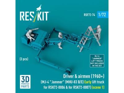 Driver & airmen (1960+) (3 pcs) (MJ-4 Jammer (MHU-83 B/E) Early lift truck for RSK72-0006 & for RSK72-0007) (scene 1) (3D Printe