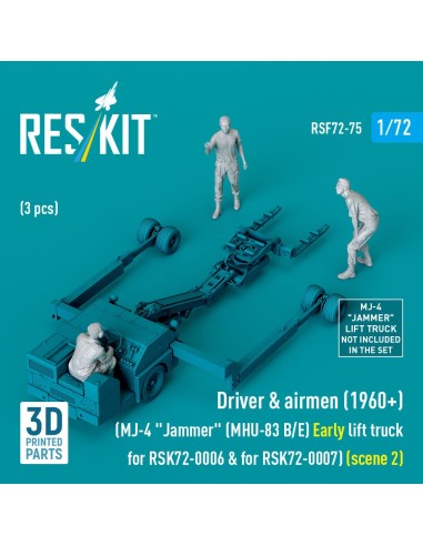 Driver & airmen (1960+) (3 pcs) (MJ-4 Jammer (MHU-83 B/E) Early lift truck for RSK72-0006 & for RSK72-0007) (scene 2) (3D Printe