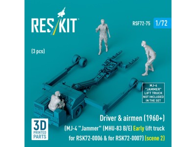 Driver & airmen (1960+) (3 pcs) (MJ-4 Jammer (MHU-83 B/E) Early lift truck for RSK72-0006 & for RSK72-0007) (scene 2) (3D Printe
