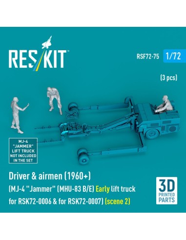 Driver & airmen (1960+) (3 pcs) (MJ-4 Jammer (MHU-83 B/E) Early lift truck for RSK72-0006 & for RSK72-0007) (scene 2) (3D Printe