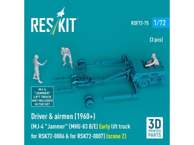 Driver & airmen (1960+) (3 pcs) (MJ-4 Jammer (MHU-83 B/E) Early lift truck for RSK72-0006 & for RSK72-0007) (scene 2) (3D Printe