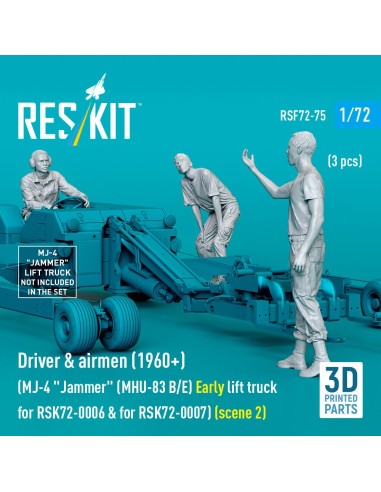 Driver & airmen (1960+) (3 pcs) (MJ-4 Jammer (MHU-83 B/E) Early lift truck for RSK72-0006 & for RSK72-0007) (scene 2) (3D Printe