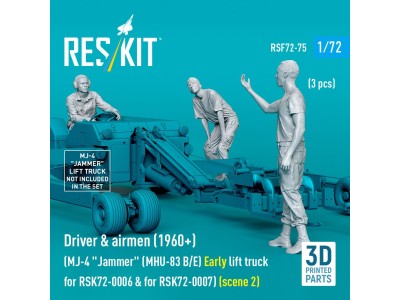 Driver & airmen (1960+) (3 pcs) (MJ-4 Jammer (MHU-83 B/E) Early lift truck for RSK72-0006 & for RSK72-0007) (scene 2) (3D Printe
