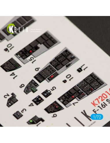 F-16I Sufa interior 3D decals for Kinetic kit 