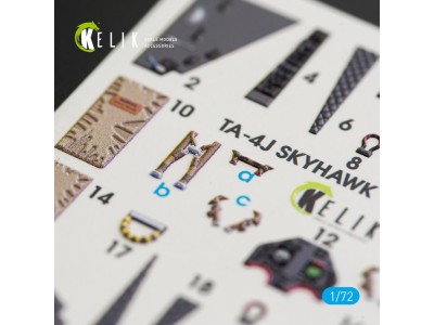 TA-4J Skyhawk interior 3D decals for Fujimi/Hobby 2000 kit 