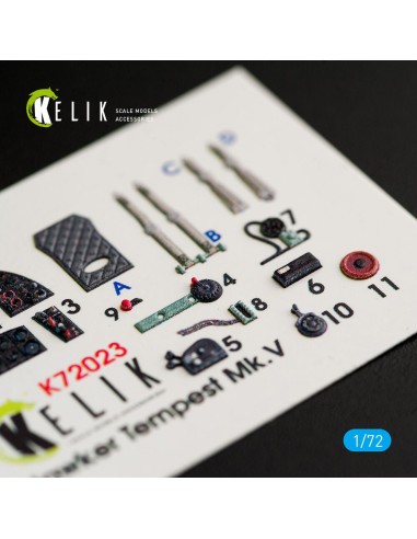 Hawker Tempest Mk.V interior 3D decals for Airfix kit 