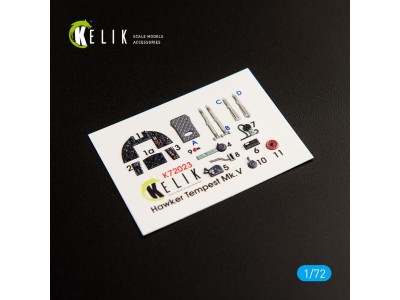 Hawker Tempest Mk.V interior 3D decals for Airfix kit 