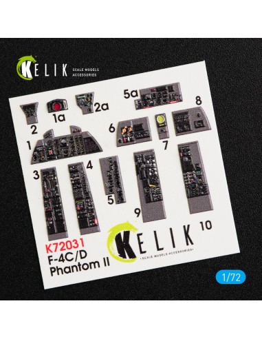 F-4(C,D) Phantom II interior 3D decals for Hasegawa kit 