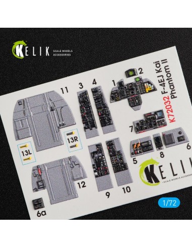 F-4EJ Kai Phantom II interior 3D decals for Hasegawa kit 