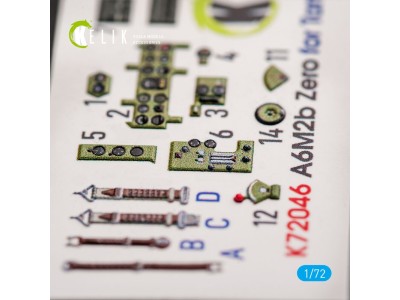 A6M2B Zero - interior 3D decals for Tamiya kit 