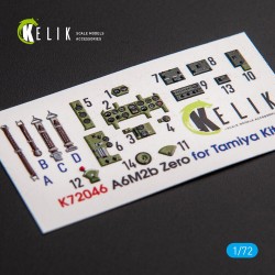A6M2B Zero - interior 3D decals for Tamiya kit 