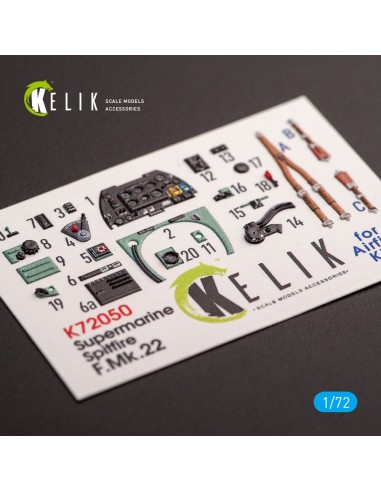 Spitfire F.Mk.22 - interior 3D decals for Airfix kit 