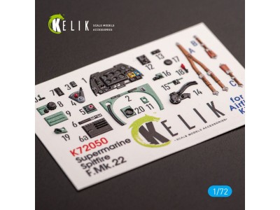 Spitfire F.Mk.22 - interior 3D decals for Airfix kit 