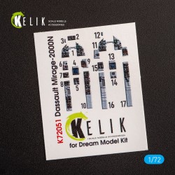 Mirage - 2000N - interior 3D decals for Dream Model kit 