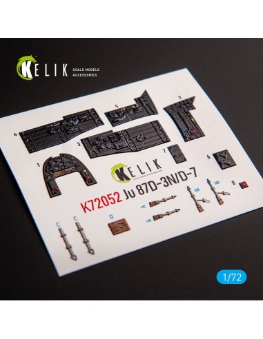 Junkers Ju87D-3N/D-7 - interior 3D decals for Fujimi/Hobby 2000 kit 
