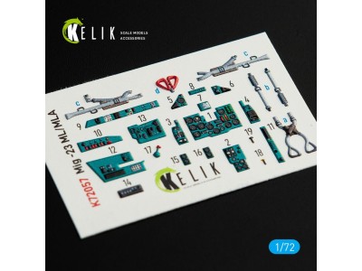 MiG-23 ML/MLA  interior 3D decals for ClearProp kit 