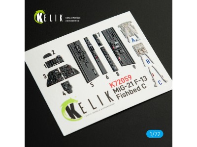 MiG-21 F-13  interior 3D decals for Revell kit 