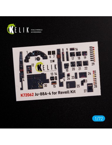 Junkers JU 88 A-4 interior 3D decals for Revell kit 