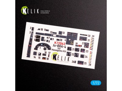 Junkers JU 88 A-4 interior 3D decals for Hasegawa kit 