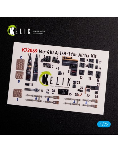 Messerschmitt Me410A-1 interior 3D decals for Airfix kit 