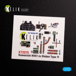 N1K1-Ja Shiden Type 11 interior 3D decals for Tamiya kit 