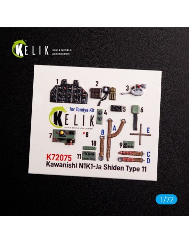 N1K1-Ja Shiden Type 11 interior 3D decals for Tamiya kit 