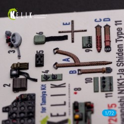 N1K1-Ja Shiden Type 11 interior 3D decals for Tamiya kit  2