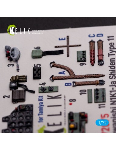 N1K1-Ja Shiden Type 11 interior 3D decals for Tamiya kit 