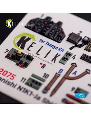 N1K1-Ja Shiden Type 11 interior 3D decals for Tamiya kit 