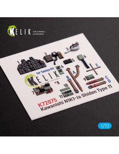 N1K1-Ja Shiden Type 11 interior 3D decals for Tamiya kit 