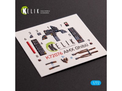 Amx Ghibli interior 3D decals for Italeri kit 