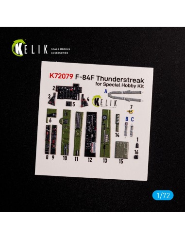 F-84F Thunderstreak interior 3D decals for Special Hobby kit 