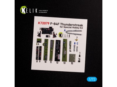 F-84F Thunderstreak interior 3D decals for Special Hobby kit 