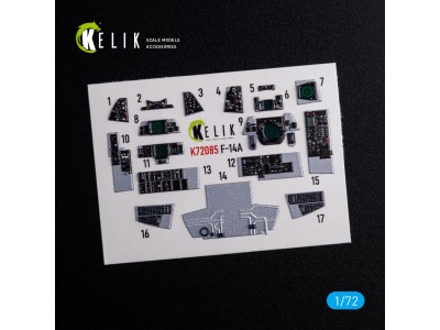 F-14A Tomcat - interior 3D decals for Hasegawa kit 