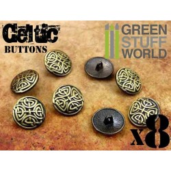 8x Boutons NOEUDS CELTIQUES - Doré Antique - Taille 17cm