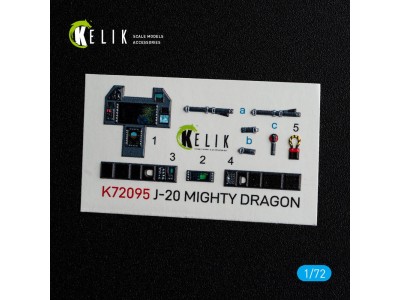 J-20 Mighty Dragon - interior 3D decals for Dream Model kit 