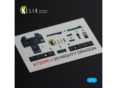 J-20 Mighty Dragon - interior 3D decals for Dream Model kit 